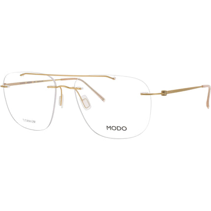 Modo Unisex Eyeglasses - Gold Metal Aviator Rimless Frame Demo Lense | 4612 GOLD0 ,