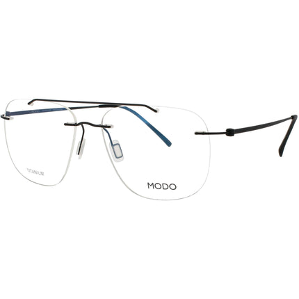 Modo Unisex Eyeglasses - Green/Black Metal Aviator Shape Rimless Frame | 4612 GRN00 ,
