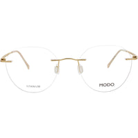 Modo Unisex Eyeglasses - Gold Metal Oval Shape Rimless Frame Demo Lense | 4633 GOLD0 ,
