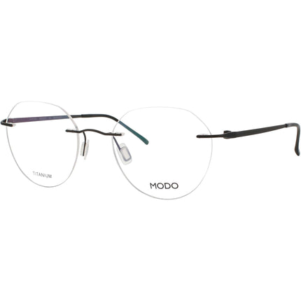 Modo Unisex Eyeglasses - Smoke Black Metal Oval Shape Rimless Frame | 4633 SMK00 ,