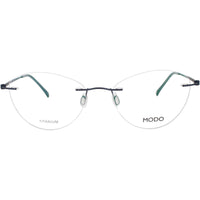 Modo Women's Eyeglasses - Greyish Blue Metal Oval Shape Rimless Frame | 4600 GYBLU ,