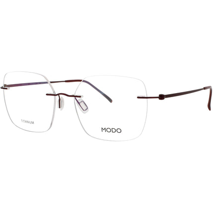Modo Women's Eyeglasses - Burgundy Metal Geometric Shape Rimless Frame | 4634 BURG0 ,
