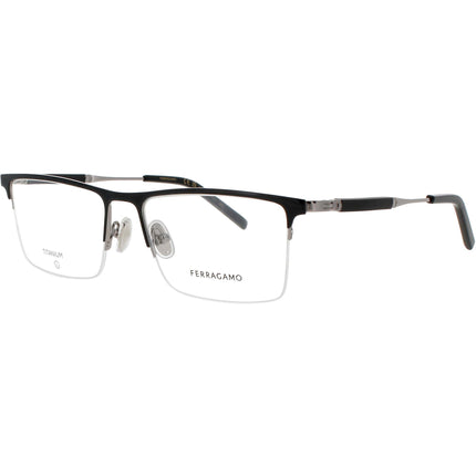 Salvatore Ferragamo Men's Eyeglasses - Black/Ruthenium Titanium Frame | SF2586 081 ,