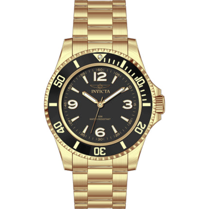Invicta Men's Watch - Specialty Quartz Black Dial Yellow Gold Steel Bracelet | 69475 ,