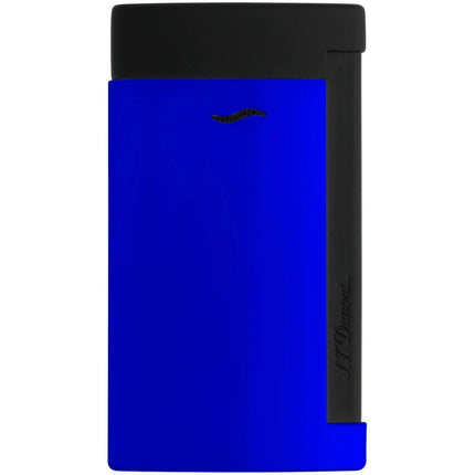S.T. Dupont Lighter - Fluo Slim 7 Matte Black and Neon Blue Gloss Lacquered | 027771 ,