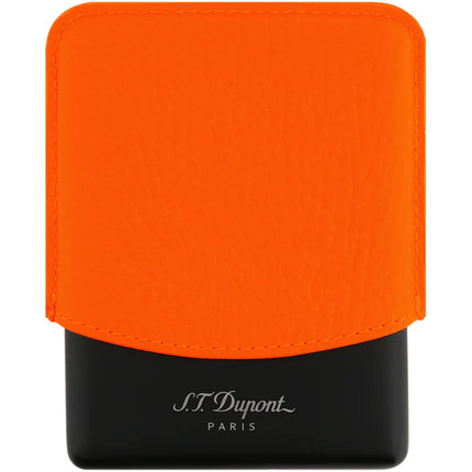 S.T. Dupont Cigarette Case - Fluo Neon Orange Leather and Matte Black Metal | 183114 ,
