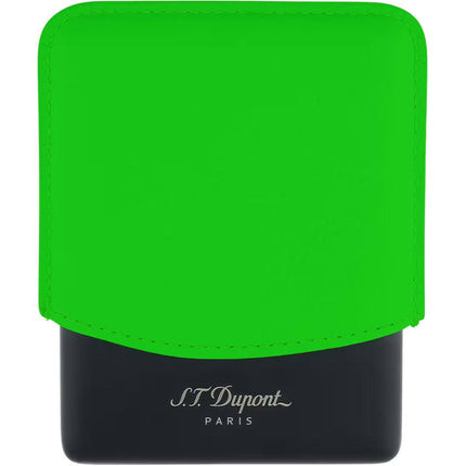 S.T. Dupont Cigarette Case - Fluo Neon Green Leather and Matte Black Metal | 183117 ,