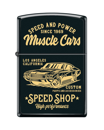 Zippo Pocket Lighter - Muscle Car Design Refillable Genuine Windproof Metal | 48523 ,