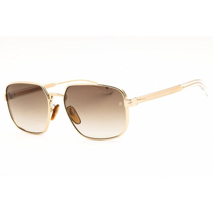 David Beckham Men's Sunglasses - Gold Rectangular Shape Frame | DB 7121/G/S 0LOJ HA ,