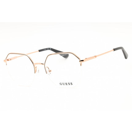 Guess Women's Eyeglasses - Round Shiny Rose Gold Metal Half Rim Frame | GU2935 028 ,