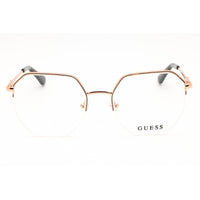 Guess Women's Eyeglasses - Round Shiny Rose Gold Metal Half Rim Frame | GU2935 028 ,