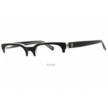 Guess Men's Eyeglasses - Rectangular Shape Black/Clear Acetate Frame | GU50094 005 ,