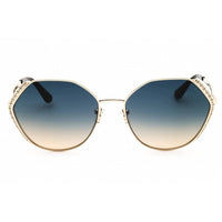 Guess Women's Sunglasses - Gold Metal Full Rim Geometric Shape Frame | GU7842-S 33W ,