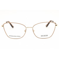 Guess Women's Eyeglasses - Cat Eye Shiny Beige Metal Full Rim Frame | GU50163 057 ,