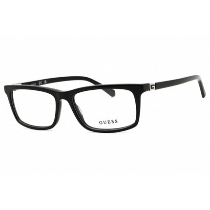 Guess Men's Eyeglasses - Rectangular Shape Shiny Black Acetate Frame | GU50190 001 ,