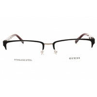 Guess Men's Eyeglasses - Rectangular Matte Black Metal Half Rim Frame | GU50191 002 ,