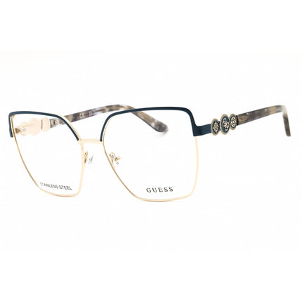 Guess Women's Eyeglasses - Rectangular Matte Light Blue Metal Frame | GU50229 085 ,