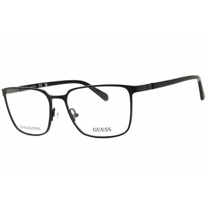 Guess Men's Eyeglasses - Matte Black Metal Full Rim Rectangular Frame | GU50243 002 ,