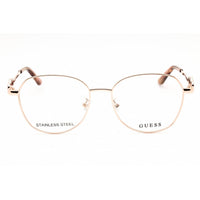 Guess Women's Eyeglasses - Shiny Rose Gold Full Rim Round Frame | GU50256-D 028 ,