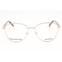 Guess Women's Eyeglasses - Aviator Shiny Rose Gold Metal Full Rim Frame | GU3037 020 ,