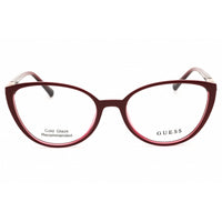 Guess Women's Eyeglasses - Cat Eye Shiny Burgundy Acetate Full Rim Frame | GU3044 071 ,
