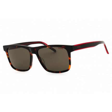 Hugo Men's Sunglasses - Rectangular Shape Havana/Red Plastic Frame | HG 1242/S 0O63 IR ,
