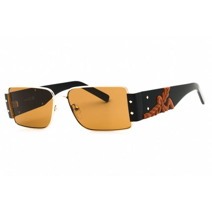 MCM Unisex Sunglasses - Gold/Black/Brown Rectangular Full Rim Frame | MW0012 32J ,
