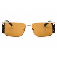MCM Unisex Sunglasses - Gold/Black/Brown Rectangular Full Rim Frame | MW0012 32J ,