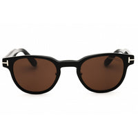 Tom Ford Unisex Sunglasses - Shiny Black Acetate Full Rim Round Frame | FT0961-D 01E ,