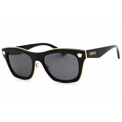 Versace Unisex Sunglasses - Rectangular Black Metal Full Rim Frame | 0VE2272 GB1/81 ,