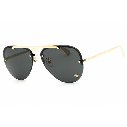 Versace Unisex Sunglasses - Aviator Shape Gold Metal Half Rim Frame | 0VE2231 100287 ,