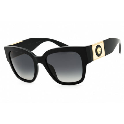 Versace Women's Sunglasses - Black/Gold Acetate Rectangular Frame | 0VE4437U GB1/T3 ,