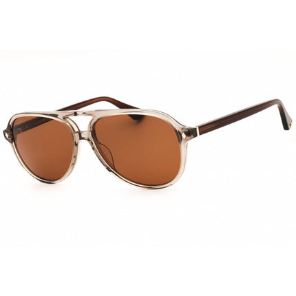 Web Men's Sunglasses - Aviator Shiny Light Brown Acetate Full Rim Frame | WE0368 45E ,