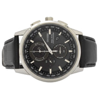 Citizen Men's Watch - Eco-Drive Steel Case Black Dial Leather Strap | AT8110-02E ,