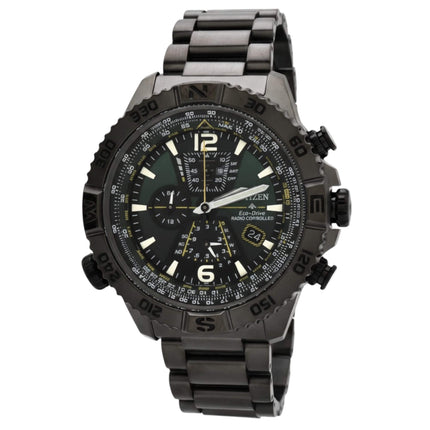 Citizen Men's Watch - Promaster Navihawk Green Dial Grey Bracelet | AT8227-56X ,