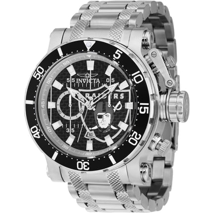 Invicta Men's Watch - NFL Las Vegas Raiders Black Dial Silver Tone Bracelet | 41610 ,