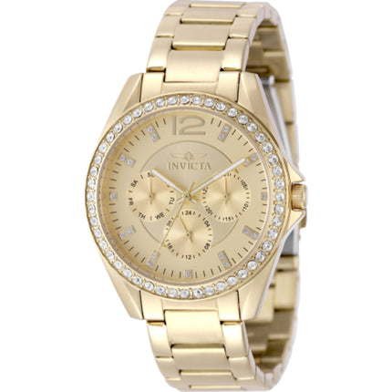 Invicta Women's Watch - Angel Quartz Chronograph Gold Tone Dial Steel Bracelet | 50109 ,