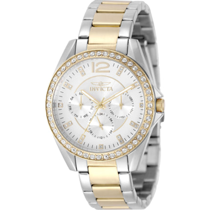 Invicta Women's Watch Angel Quartz Chronograph Silver Dial Two Tone Bracelet 50110 ,