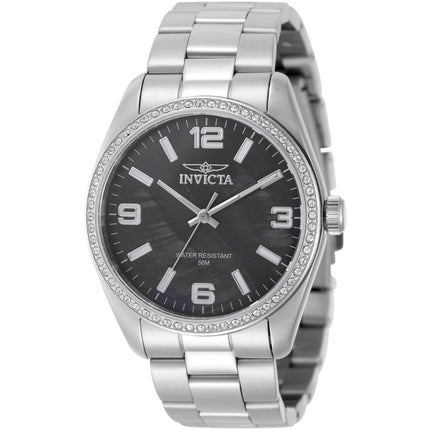Invicta Women's Watch - Specialty Quartz Black MOP Dial Silver Tone Bracelet | 50134 ,