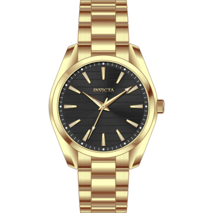 Invicta Men's Watch - Celestial Quartz Black Dial Yellow Gold Steel Bracelet | 69193 ,
