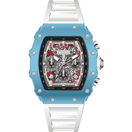 Invicta Men's Watch - Invicta Racing Chronograph Skeleton Dial White Strap | 69695 ,