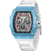 Invicta Men's Watch - Invicta Racing Chronograph Skeleton Dial White Strap | 69695 ,