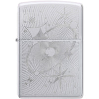 Zippo Windproof Lighter - Atomic Cosmos Design Classic Satin Chrome Finish | 46724 ,