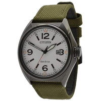 Citizen Men's Watch - Eco-Drive Black Case White Dial Green Strap | AW1575-16A ,