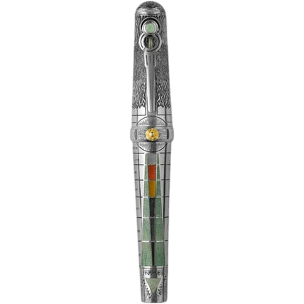 Montegrappa Fountain Pen - Alchemist Aqua Sterling Silver Barrel, Medium | ISAKN2SW ,