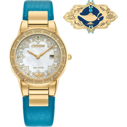 Citizen Women's Watch - Disney Princess Eco-Drive Blue Leather Strap | GA1072-07D ,