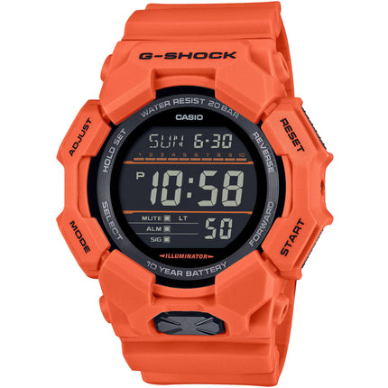 Casio Men's Watch - G-Shock Black Digital Dial Orange Strap World Time | GD010-4 ,
