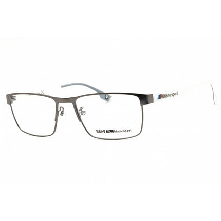 BMW Men's Eyeglasses - Matte Gunmetal Metal Rectangular Full Rim Frame | BS5002 009 ,
