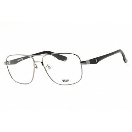 BMW Men's Eyeglasses - Shiny Gunmetal Metal Pilot Shape Full Rim Frame | BW5019 008 ,