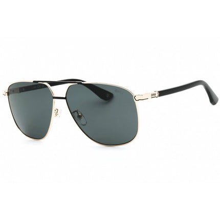 BMW Men's Sunglasses - Gold Metal Full Rim Aviator Shape Frame Smoke Lens | BW0030 32D ,
